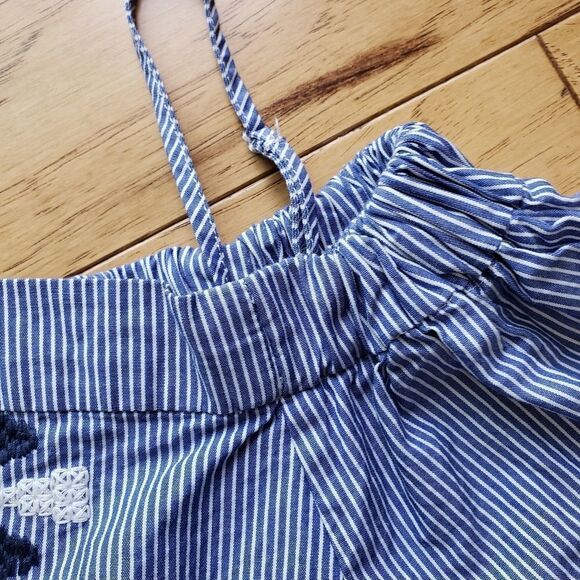 🔹️Stella & Dot Blue Striped Embroidered Dress or Coverup Large - Picture 5 of 7